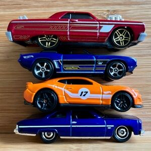 4 Chevrolet Chevy Cars Hot Wheels Matchbox ‘64 Impala ‘69 ‘17 Camaro ‘75 Caprice